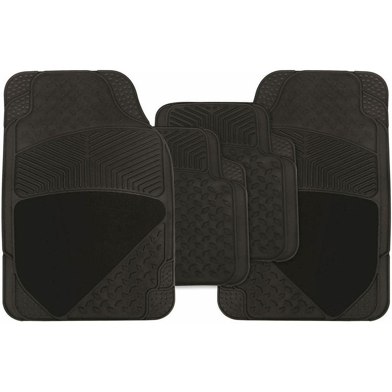 Heavy Duty Rubber & Carpet Car Floor Mats Set Universal Fit UKB4C - NN4 Online
