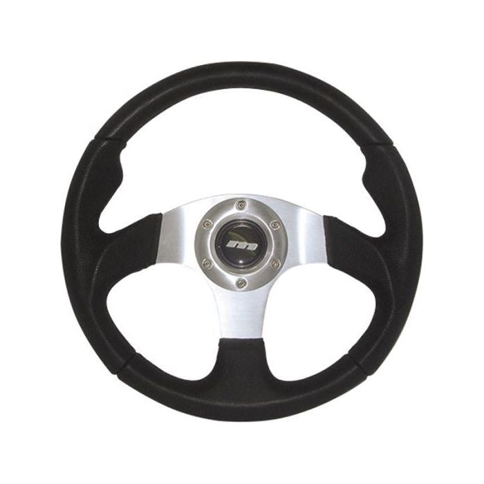 340mm Leather 3 Spoke Sports Steering Wheel M Range Silver Centre M34M311S Mountney Classic  - Dynamic Drive