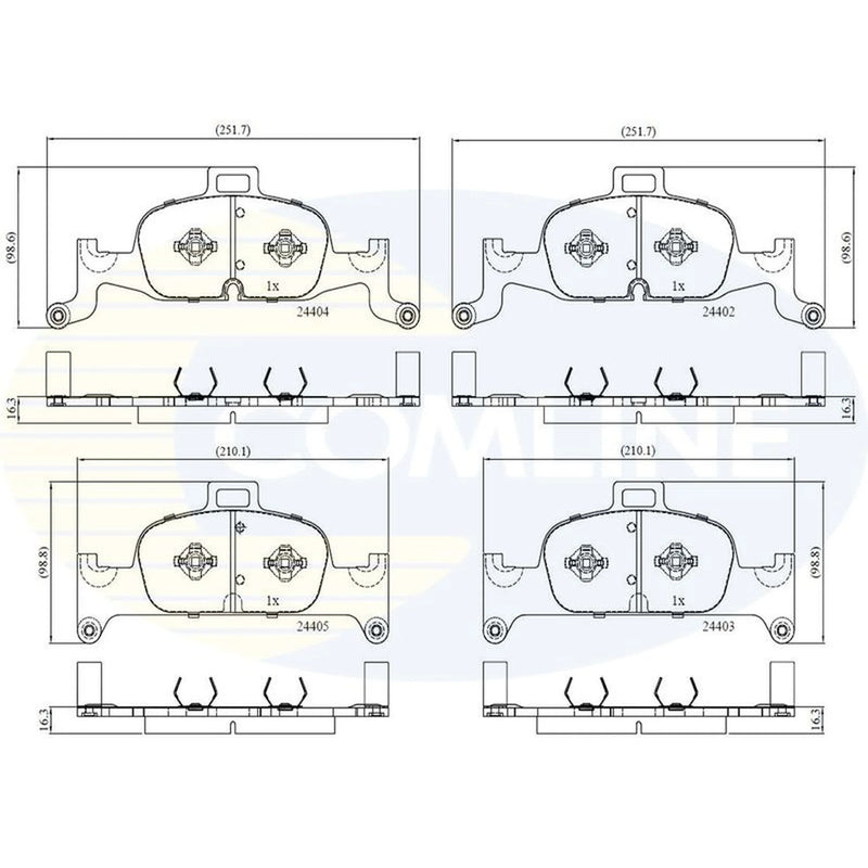 Comline Front & Rear Brake Discs & Pads fits Audi A6 C8 2018 on