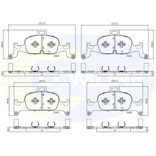 Comline Front & Rear Brake Discs & Pads fits Audi A6 C8 2018 on