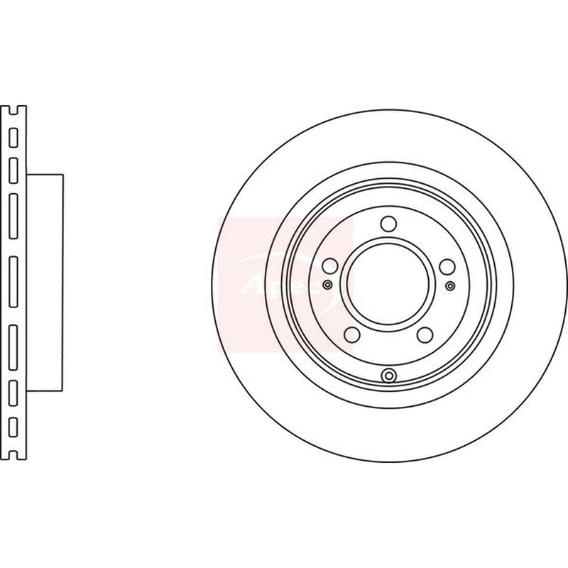 Apec 2 x Vented Brake Discs fits Mitsubishi Lancer VIII 2007-2015