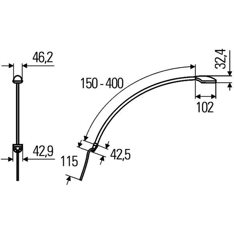 Hella Interiorlamp 400MM Black Md9-31V 2JA inner 2JA 346 720-122 1888392 2JA