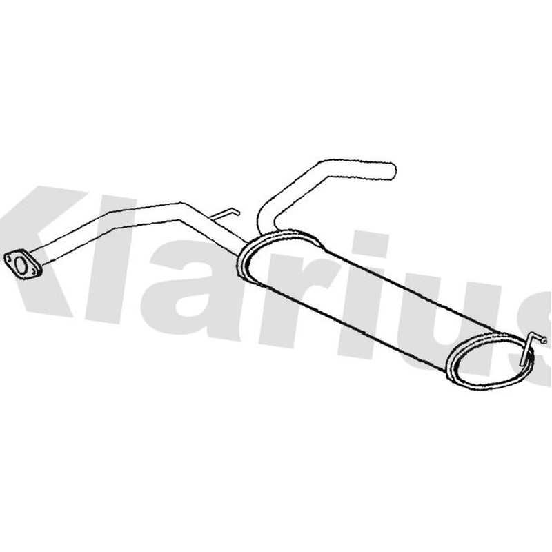 Klarius Box With Tail Pipe Rear fits Citroën C1 II 2014-2021 1.0