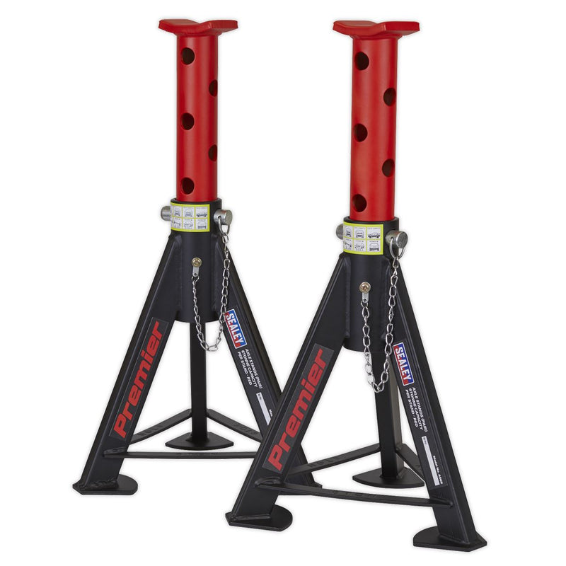 Sealey Axle Stands (Pair) 6tonne Capacity per Stand - Red AS6R Sealey  - Dynamic Drive