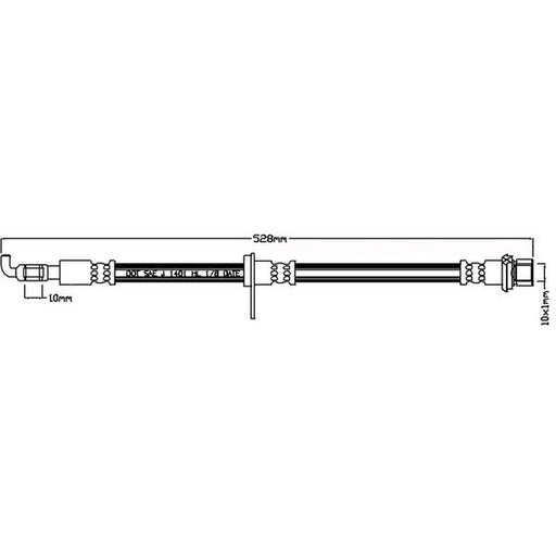 Juratek Brake Hydraulic Hose Line Front Right fits Citroën C1 2005-2014 1.0 1.4