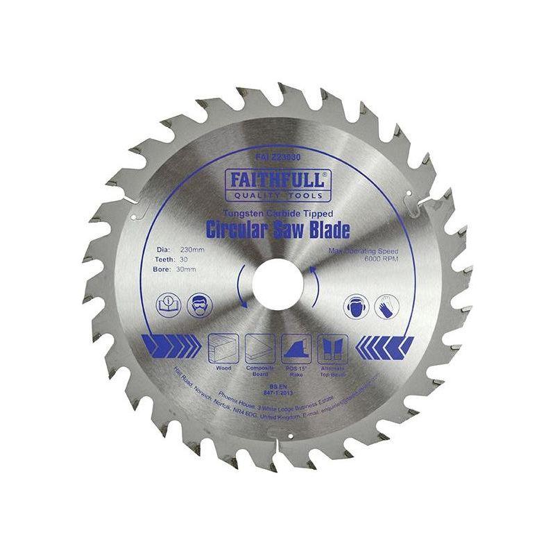 Faithfull TCT Circular Saw Blade 230 x 30mm x 30T POS Faithfull - NN4 Online