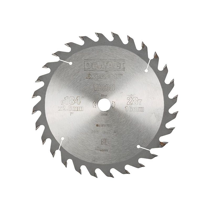Dewalt Power Tools Series 40 Circular Saw Blade 184 x 16mm x 28T ATB DeWALT Power Tools - Dynamic Drive