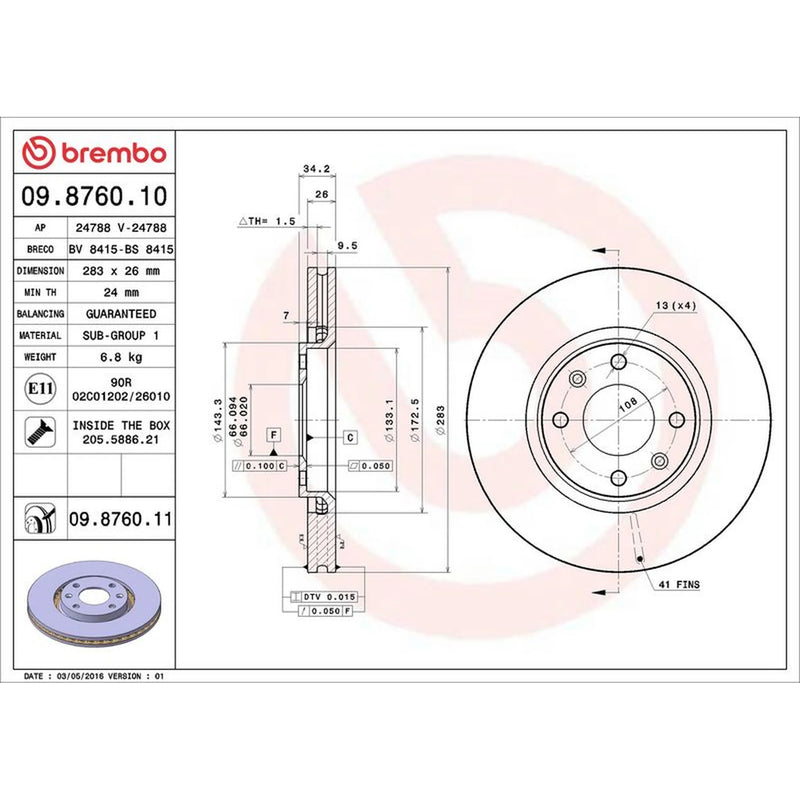 Brembo Front & Rear Brake Discs & Pads fits Citroën DS4 2014-2015 1.2