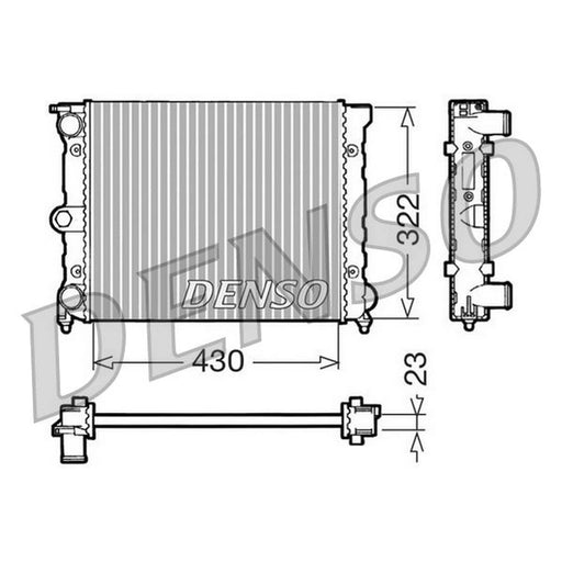 Denso Engine Radiator fits VW Derby 1981-1984 1.1 1.3