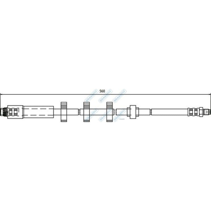Apec Brake Hydraulic Hose Line Front fits Peugeot 406 1998-2004 2.0 2.2