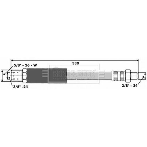 Borg & Beck Brake Hydraulic Hose Line Front Right BBH6538