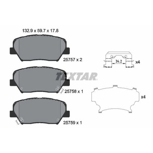 Textar Front Brake Pad Set 2575703