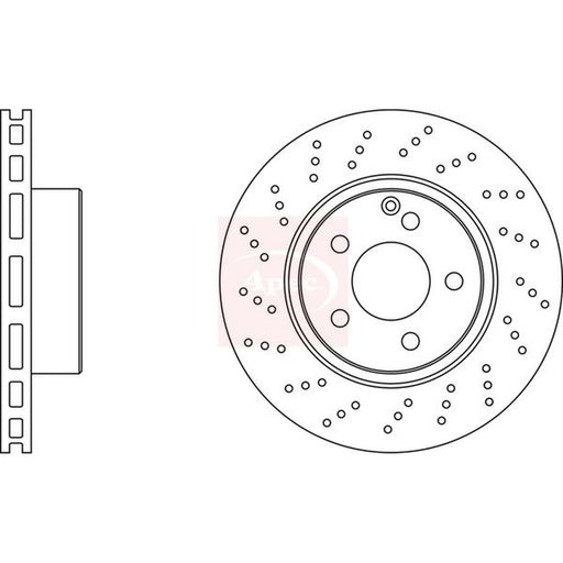 Apec 2 x Perforated/Vented Brake Discs fits Mercedes-Benz S-Class 1998-2005