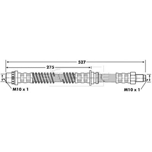 Borg & Beck Brake Hydraulic Hose Line Front Right BBH6843