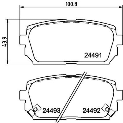 DON Rear Brake Pad Set fits Kia Carens III 2006-2013 1.6 2.0