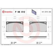 Brembo Front Brake Pad Set fits Daimler 2.8 - 5.3 1969-1993 2.8 3.4 3.6 4.2 5.3