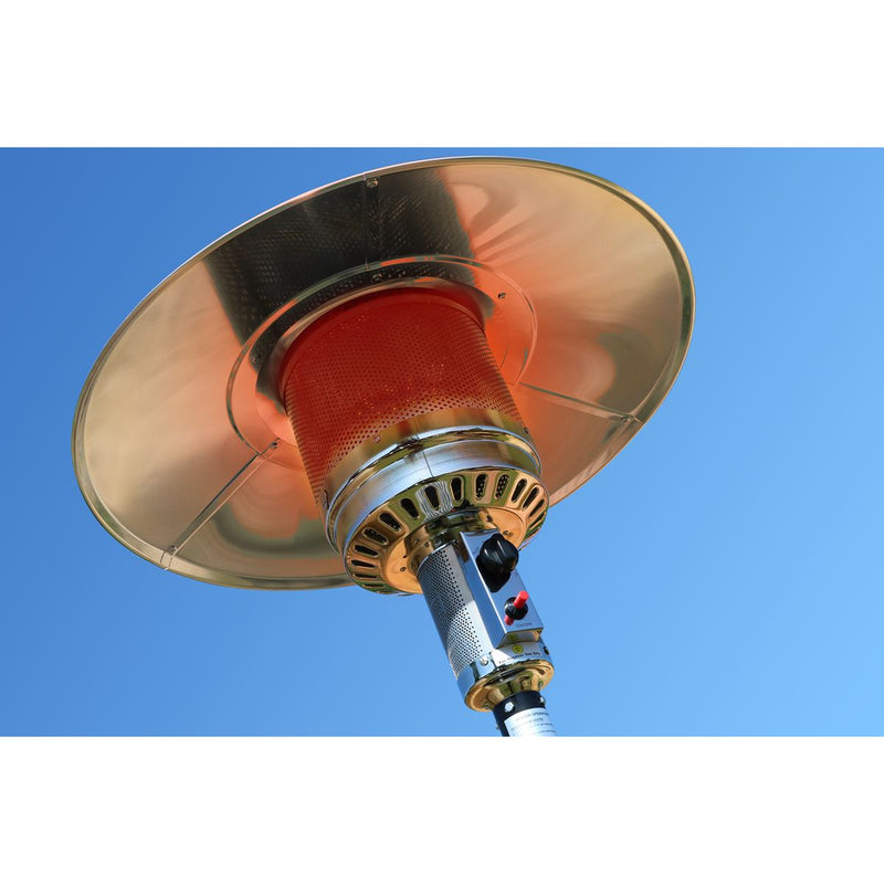 Dellonda 13kW Stainless Steel Commercial Gas Outdoor Garden Patio Heater Wheels Dellonda  - Dynamic Drive