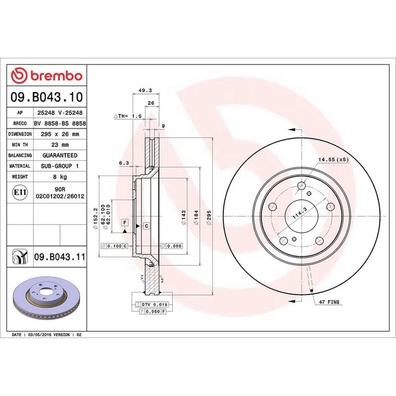 Brembo Front & Rear Brake Discs & Pads fits Toyota Auris 2012-2015 2.0