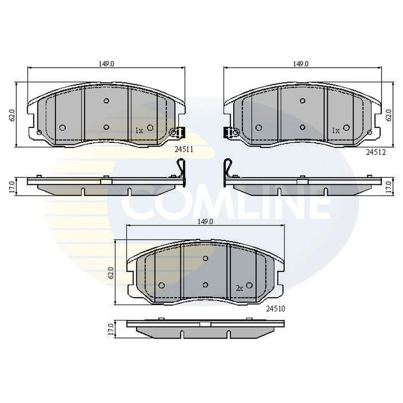Comline Front Brake Pad Set fits Chevrolet Captiva 2006-2018 2.0 2.2 2.4 3.0 3.2