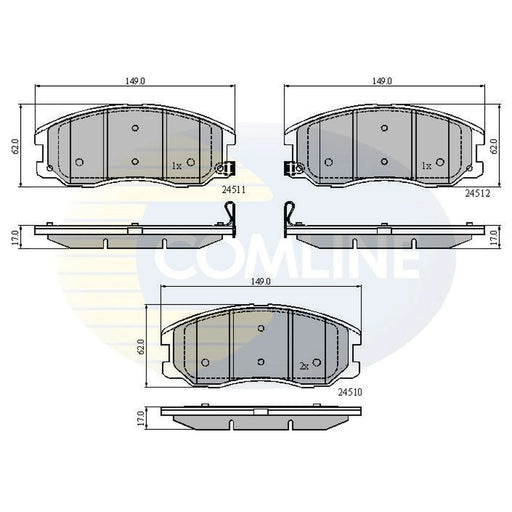 Comline Front Brake Pad Set fits Chevrolet Captiva 2006-2018 2.0 2.2 2.4 3.0 3.2
