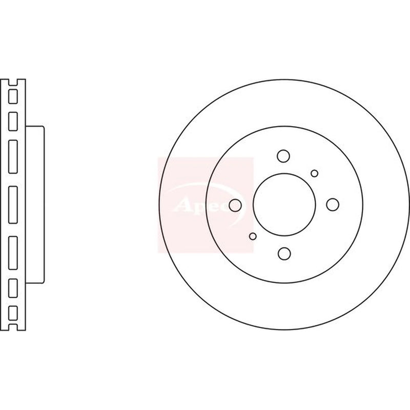 Apec 2 x Vented Front Brake Discs DSK2064-x2