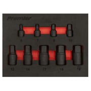 Premier Low Profile Impact Hex Socket Bit Set 1/4" & 3/8" Sq Drive 9pc Sealey Premier - Dynamic Drive