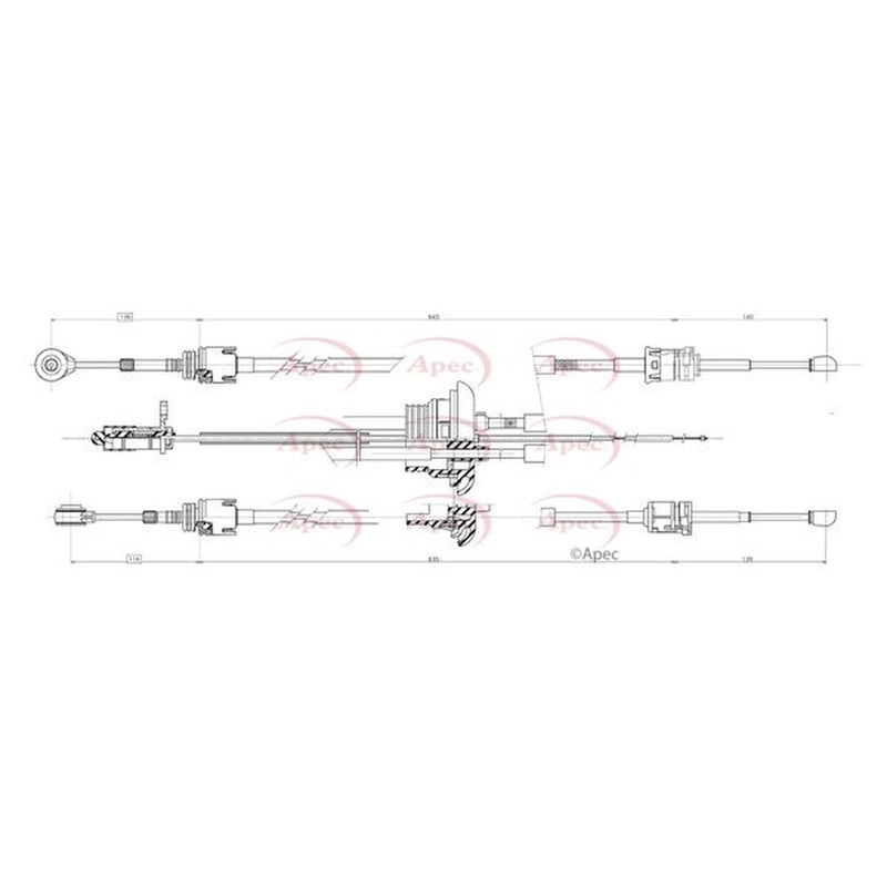 Apec Manual Transmission Cable Pull fits Citroën Dispatch II 2007-2016 2.0