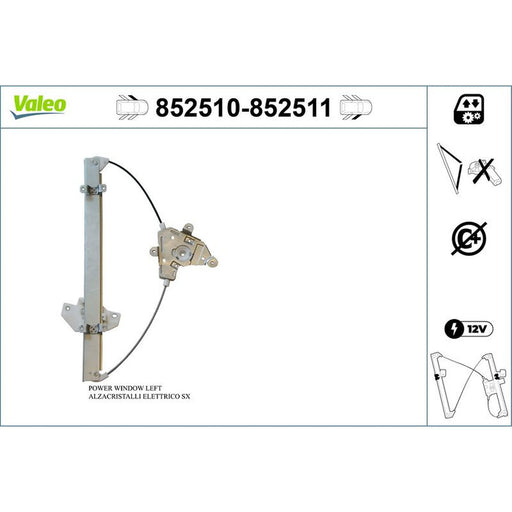Valeo Electric Window Regulator Lifter Left Front 852510