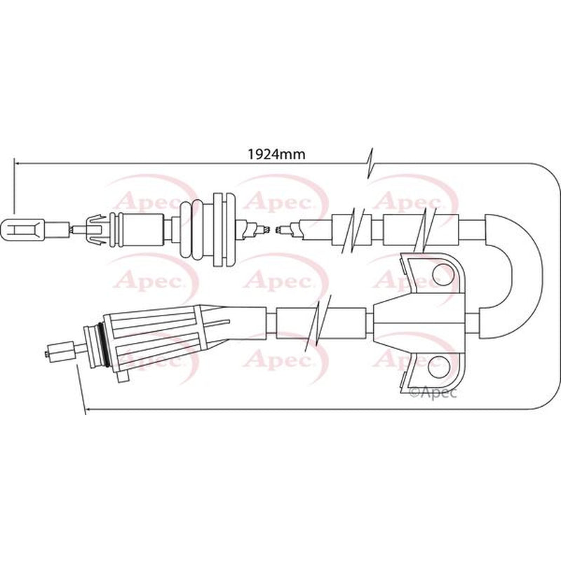 Apec Handbrake Cable Left Rear fits Volvo S60 I 2000-2010 2.0 2.4 2.5