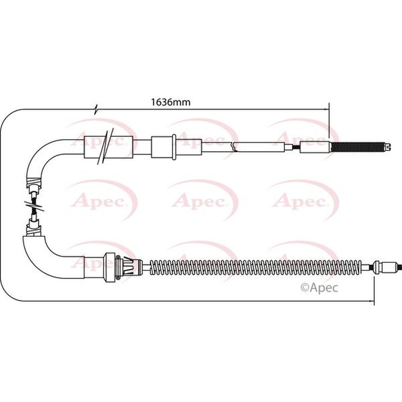 Apec Handbrake Cable Left Rear fits Seat Inca 1995-2003 1.4 1.9