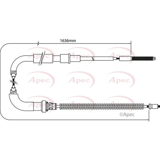 Apec Handbrake Cable Right Rear CAB1516