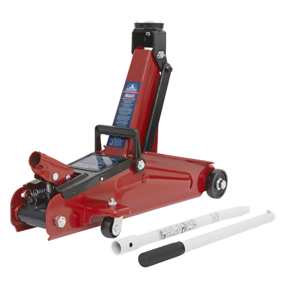 Sealey Trolley Jack 2 Tonne Short Chassis with Storage Case 1100CXD Sealey - Dynamic Drive