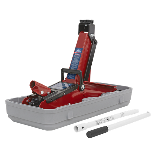Sealey Trolley Jack 2 Tonne Short Chassis with Storage Case 1100CXD Sealey - Dynamic Drive
