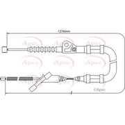 Apec Handbrake Cable Right Rear fits Toyota Previa / Estima II 2000-2006 2.0 2.4