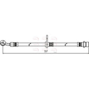 Apec Brake Hydraulic Hose Line Front Right fits Honda Civic IX 2012-2016 1.8