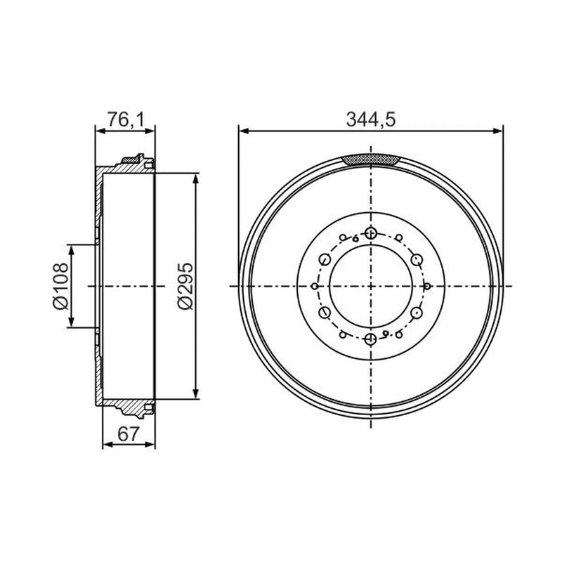 Bosch Brake Drum Assembly Rear 0 986 477 297