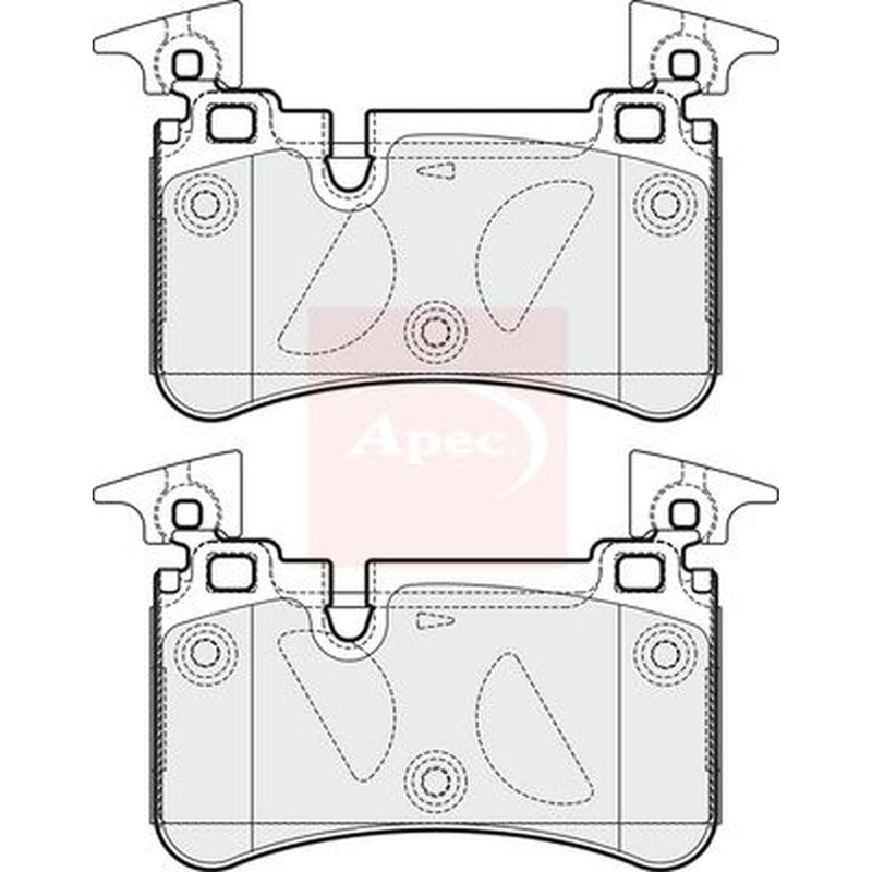 Apec Rear Brake Pad Set fits Mercedes-Benz C-Class 2008-2014 204.077