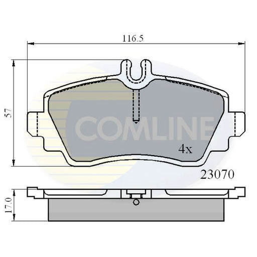 Comline 4 x Front Brake Pad Set fits Mercedes-Benz A-Class 1997-2004