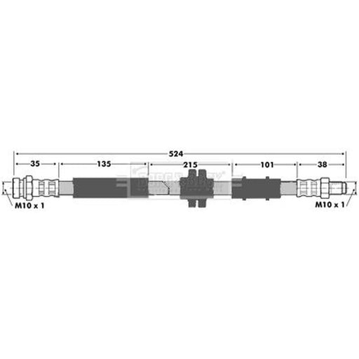 Borg & Beck Brake Hydraulic Hose Line Front Right BBH7374