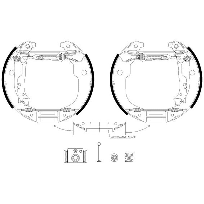 Mintex Brake Shoe Set Axle Kit fits Citroën C3 II 2009-2016 1.0 1.2 1.4 1.6