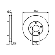 Bosch 2 x Vented Brake Discs