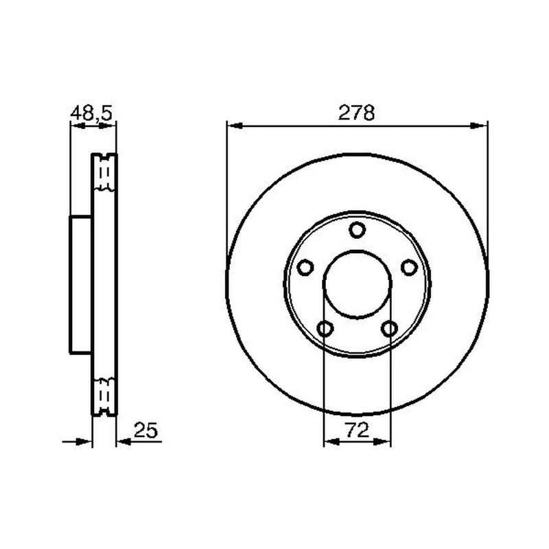 Bosch 2 x Vented Brake Discs
