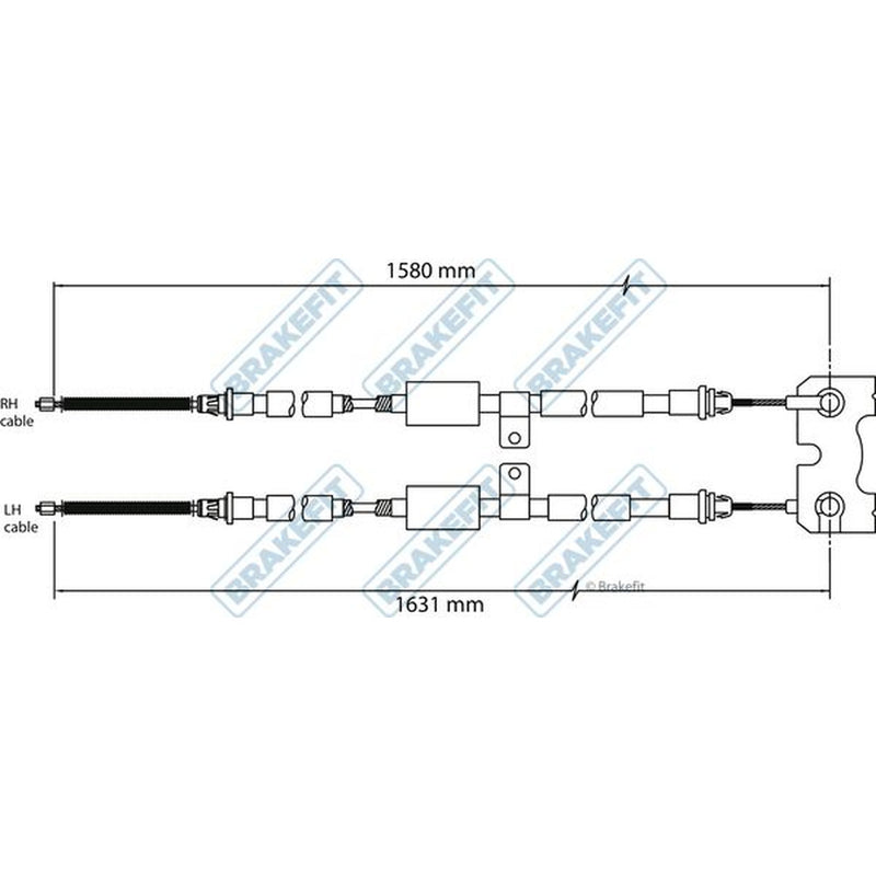 Apec Handbrake Cable Left Rear fits Ford Ka 1996-2008 1.3