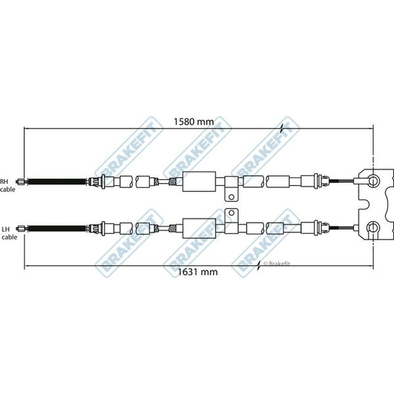 Apec Handbrake Cable Right Rear BBC3126