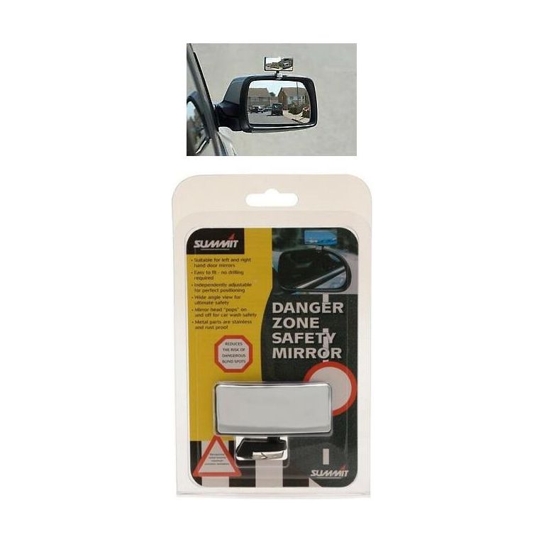 2 x Summit Dangerzone Safety Mirror - Towing / Reversing for Cars & Vans Clip On Summit  - Dynamic Drive