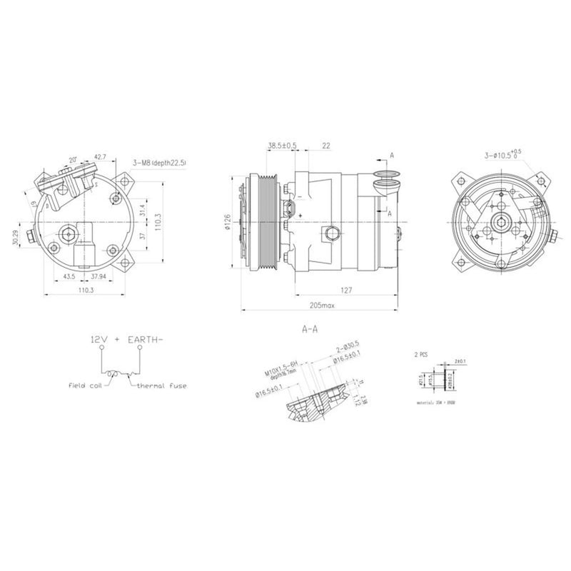Hella Air Conditioning Compressor fits Opel Astra F 1991-2001