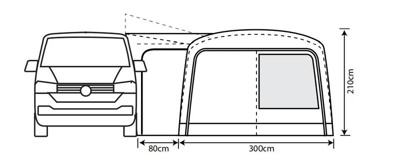 Outdoor Revolution Cayman Combo Air Mid Driveaway Awning (210-255cm) Outdoor Revolution - Dynamic Drive