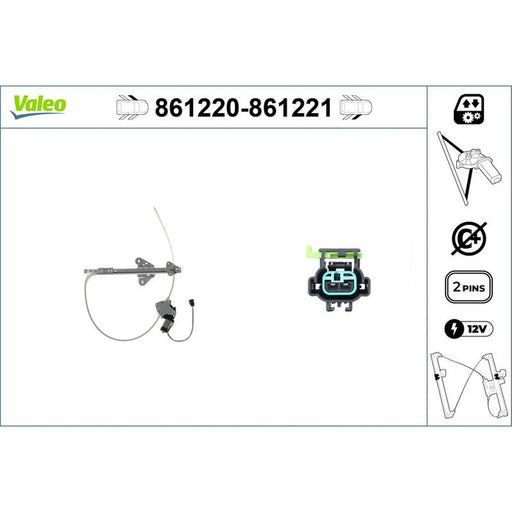 Valeo Electric Window Regulator Lifter Left Front 861220