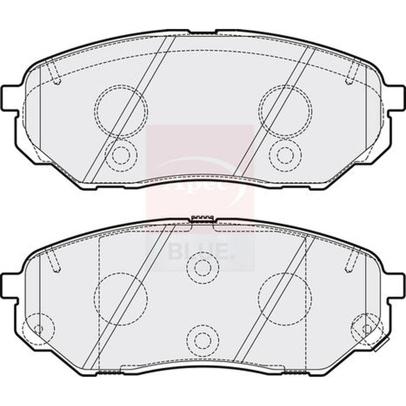 Apec Front Brake Pad Set fits Hyundai Santa Fe IV 2018-2020 2.0 2.2