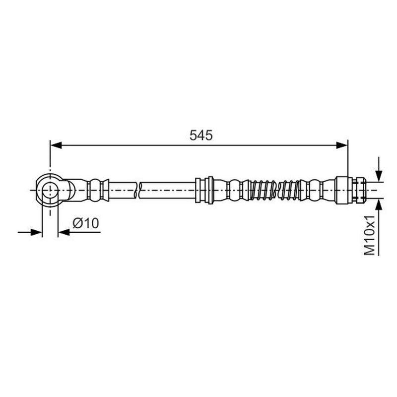 Bosch Brake Hydraulic Hose Line Front fits Mitsubishi Lancer VII 2000-2013